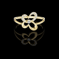 0.02 CT Beautiful Butterfly Lab Grown Diamond Dainty Round Cut Sparkle Ring Unique Gift for Her