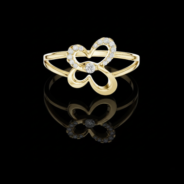 0.20 CT Beautiful Butterfly Moissanite Diamond Dainty Round Cut Sparkle Ring Unique Gift for Her