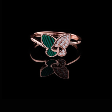 0.20 TCW Elegant Artistic Lab Diamond Butterfly Motif Ring in Rose Gold