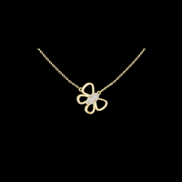 0.16 TCW Dazzling Minimal Butterfly Openwork Pendant with Sparkling Moissanite Diamond Center Luxury Jewelry