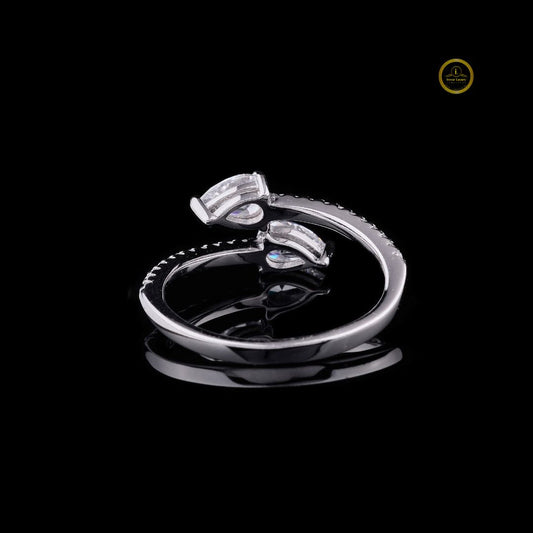 Toi et Moi Cut Lab Diamond Bypass Delicate Ring - view 4