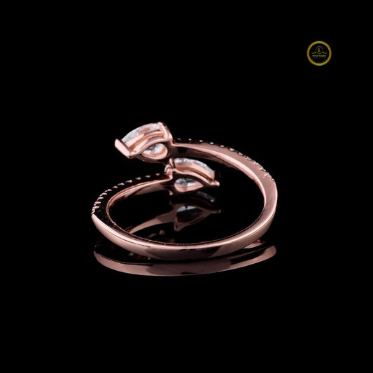 Toi et Moi Cut Lab Diamond Bypass Engagement Ring - view 4