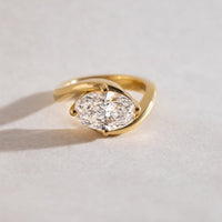 3.00 TCW Opulent Oval Lab Grown Solitaire Ring with Sleek Bypass Gold Band and Minimalist High Polish Finish