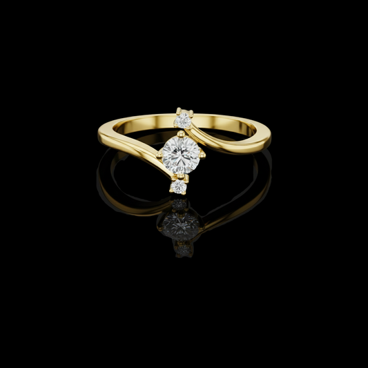 0.50 CT Eternal Harmony Contemporary Moissanite Diamond Ring with Flowing Bypass Design