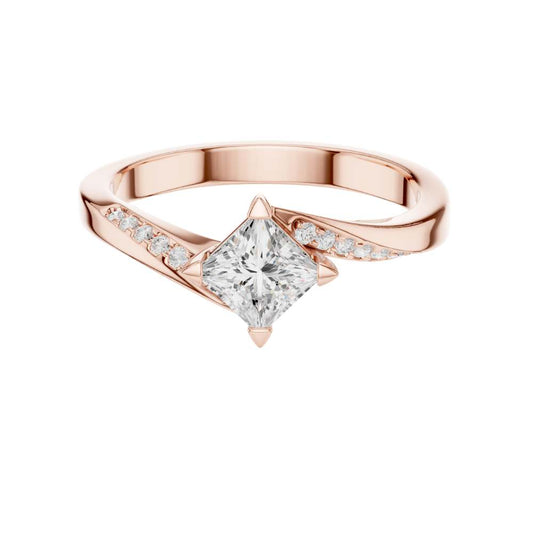 Princess Cut Lab Diamond Pave Accent Stones - view 2