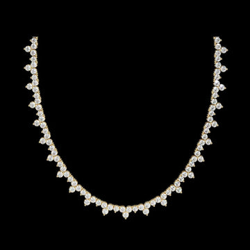 6.84 TCW Exquisite Radiant Cascade Necklace Featuring Brilliant Round Cut Moissanite Diamonds in a Timeless Luxury Design