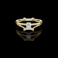1.00 CT Celeste Curve An Artistic Round Lab Grown Diamond Ring with Twin Pavé Arches