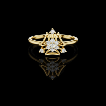 0.45 TCW Celestia Trillium Ring with Constellation Cluster Lab Grown Diamonds and Petal Wings
