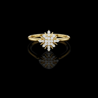 0.11 TCW Starlight Cluster Ring with Brilliant Round Moissanite Diamond Bursts