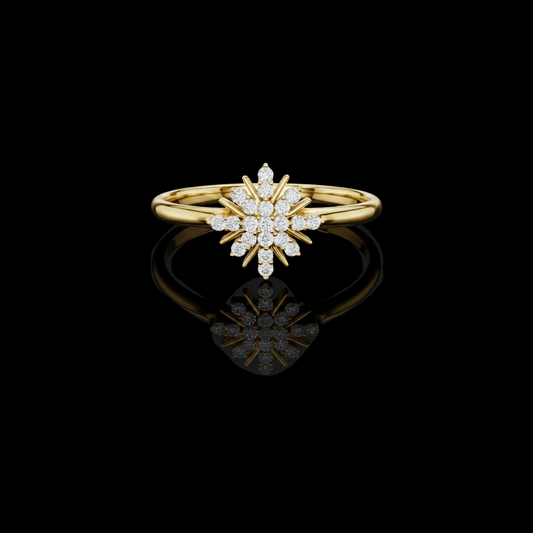 0.11 TCW Starlight Cluster Ring with Brilliant Round Lab Grown Diamond Bursts
