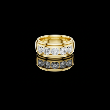 1.75 TCW Premium Luxury Channel Set Moissanite Round Diamond Statement Band