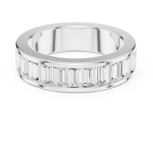 Emerald Cut Lab Diamond Channel Set Wedding Band - view 3