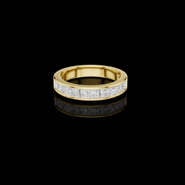 3.00 TCW Luxurious Channel Set Princess Moissanite Diamond Band Modern Wedding & Anniversary Ring