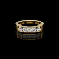 0.55 TCW Modern Channel Set Round Moissanite Diamond Band Refined Power and Luxury