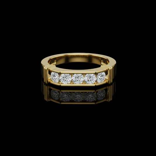 0.55 TCW Modern Channel Set Round Moissanite Diamond Band Refined Power and Luxury
