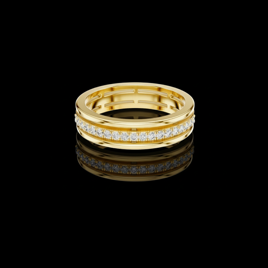 0.15 TCW Eternal Channel Set Moissanite Diamond Band with Round Brilliant Diamonds