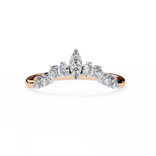 Marquise and Round Cut Lab Diamond Eternity Wedding Band - view 3