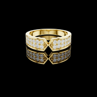 0.50 TCW Modern Gold Chevron Band with Intricate Pave Lab Grown Diamond Detailing