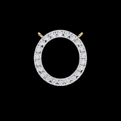 Round Cut Moissanite Open Circle Halo Pendant