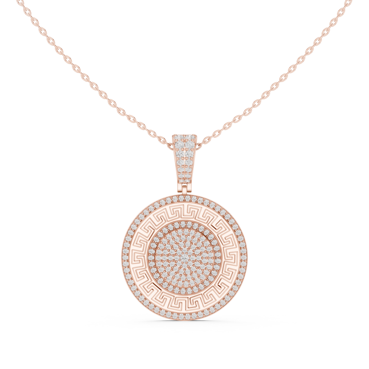 Circular Maze Motif Statement Charm Pendant - view 2
