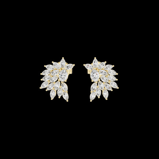 0.66 CT Opulent Edition Floral Lab Grown Oval Cut Diamond Stud Earrings Elegant Statement Jewelry