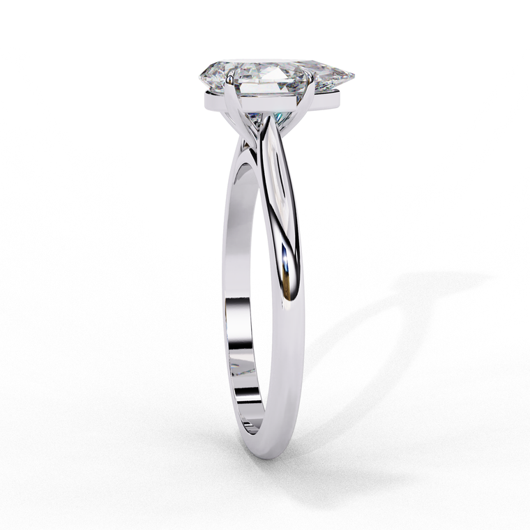 Pear Cut Moissanite Solitaire Wedding Ring - view 2