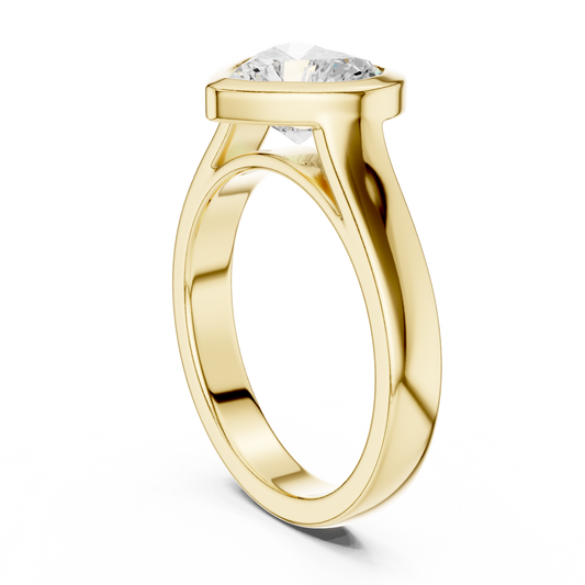 Heart Cut Solitaire Cathedral Moissanite Ring - view 3