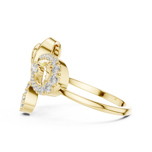Ribbon Bow Style Moissanite Engagement Ring - view 4