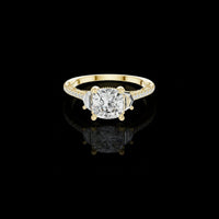 2.50 CT Royal Cushion Cut Moissanite Diamond Ring with Cadillac Side Stones and Pave Band For Best Friend