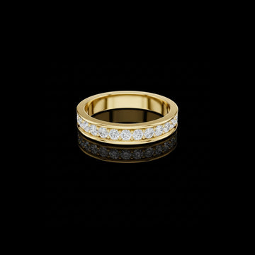 1.30 TCW Purely Moissanite Channel Set Round Cut Band For Modern Touch