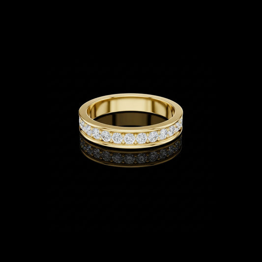0.98 TCW Purely Moissanite Channel Set Round Cut Band For Modern Touch