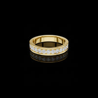 1.30 TCW Purely Lab Grown Channel Set Round Cut Band For Modern Touch
