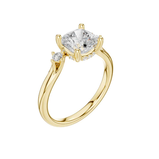 Cushion Cut Moissanite Minimalist Ring - view 4