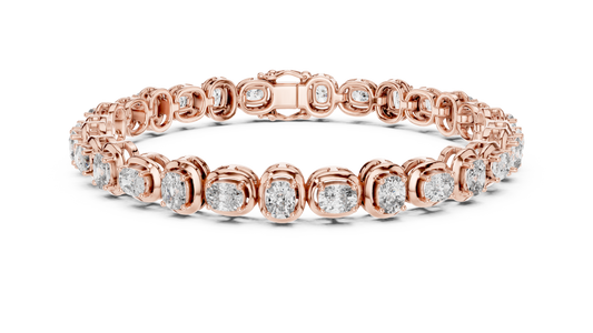 6.82 TCW Timeless Cushion Cut Lab Grown Diamond Tennis Bracelet with Secure Box Clasp