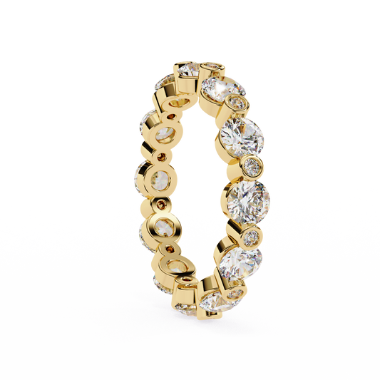 Round Brilliant Accent Moissanite Band - view 2