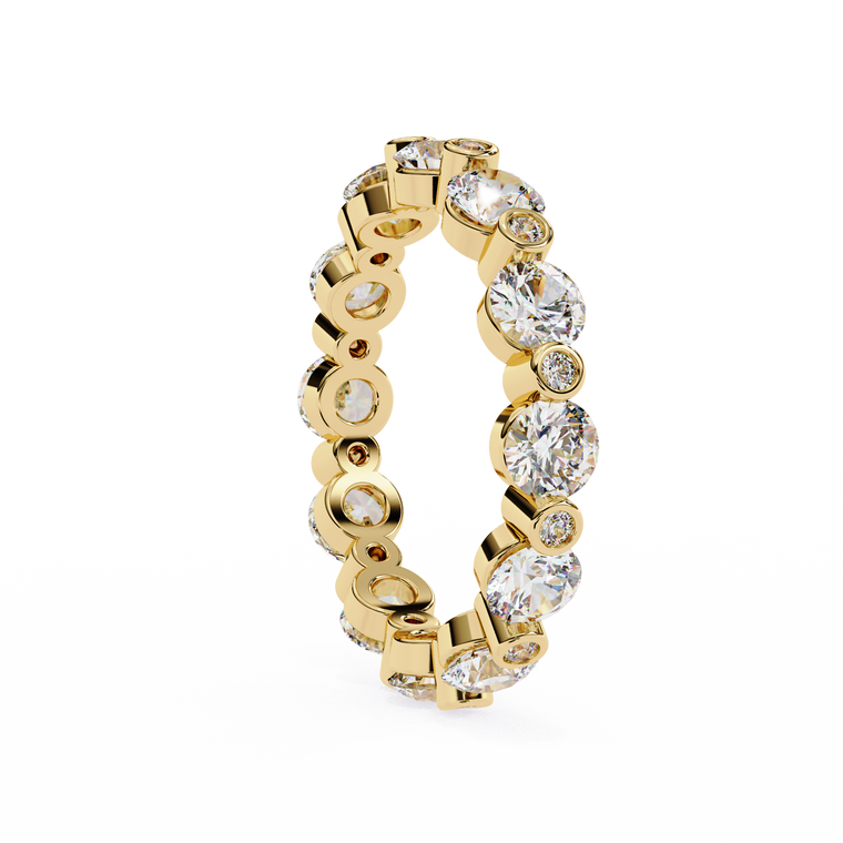 Round Brilliant Accent Moissanite Band - view 2