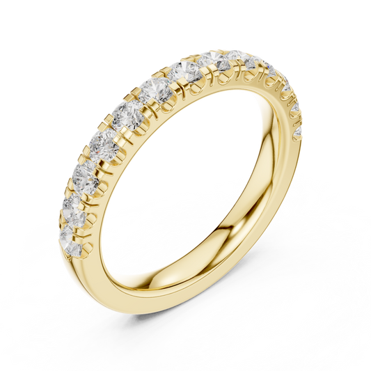 0.78 TCW Classic Round Brilliant Moissanite Diamond Eternity Band Luxe Modern Stacking Ring For Her