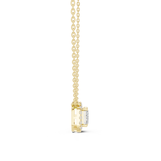 Emerald Cut Halo Pendant - view 4