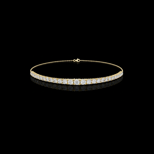 8.07 TCW Classic Gold Round Brilliant Moissanite Diamond Tennis Bracelet for Everyday Luxury