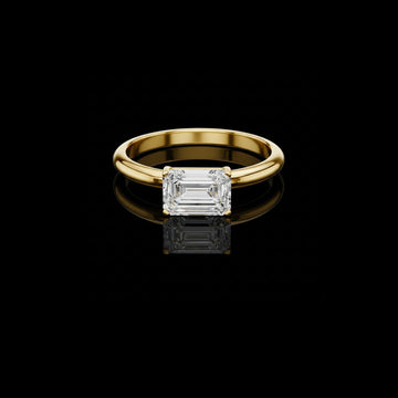 2.00 TCW Artistic Solitaire Lab Grown Emerald Cut Ring For Signature Look