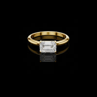 2.00 TCW Artistic Solitaire Moissanite Emerald Cut Ring For Signature Look