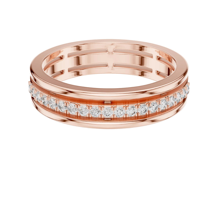 Channel Set Band With Round Brilliant Cut Moissanite - view 2