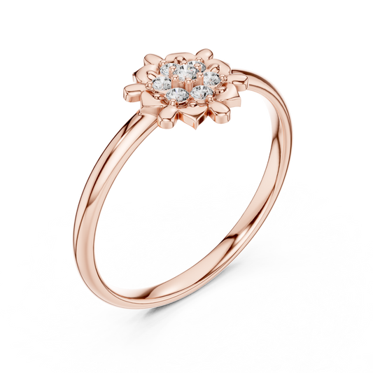Round Cut Petal Cluster Ring - view 3