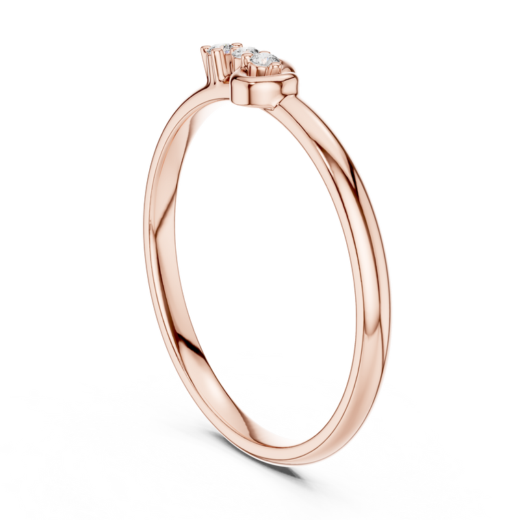 Gleaming Round Cut Lab Diamond Ring For Queenly - view 2