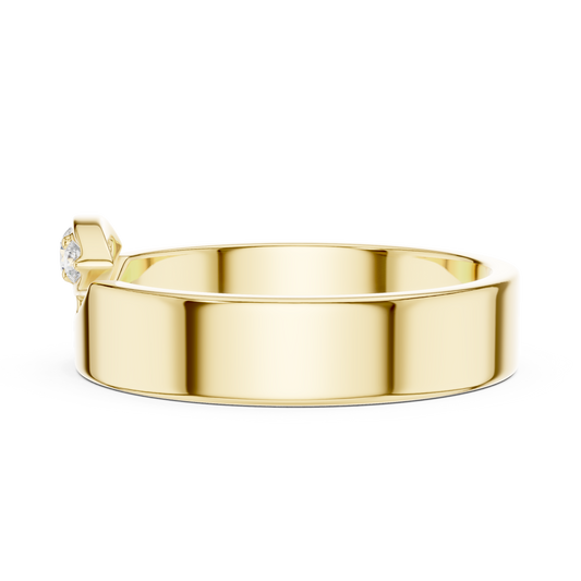 Round Cut Moissanite Men's Unique Geometric Anniversary Ring - view 4