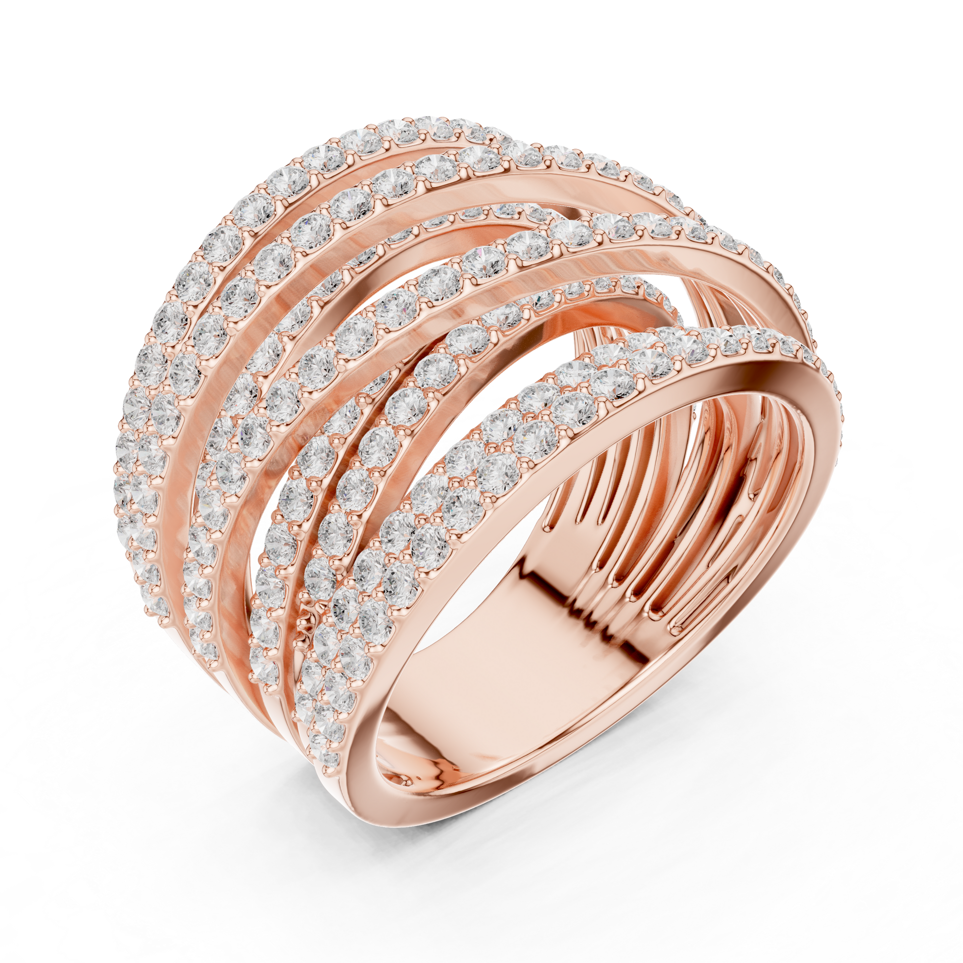 Rose gold ring with diamond accents 