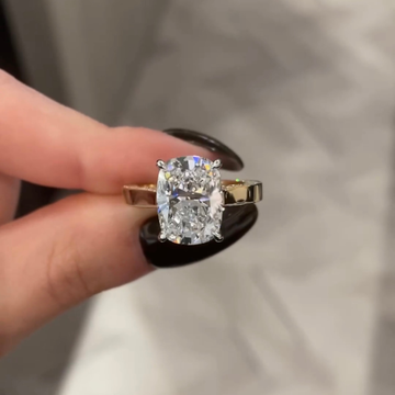 3.00 CT Elegant Cushion Cut Moissanite Diamond Ring With Classic Multi Prong