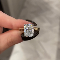 3.00 CT Elegant Cushion Cut Lab Grown Diamond Ring With Classic Multi Prong