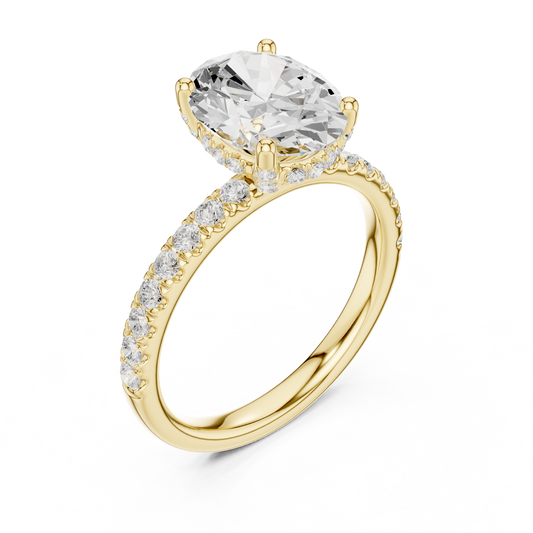 2.00 CT Elegant Oval Lab Grown Diamond with Pave Accented Ring Luxury Proposal Jewelry For Women