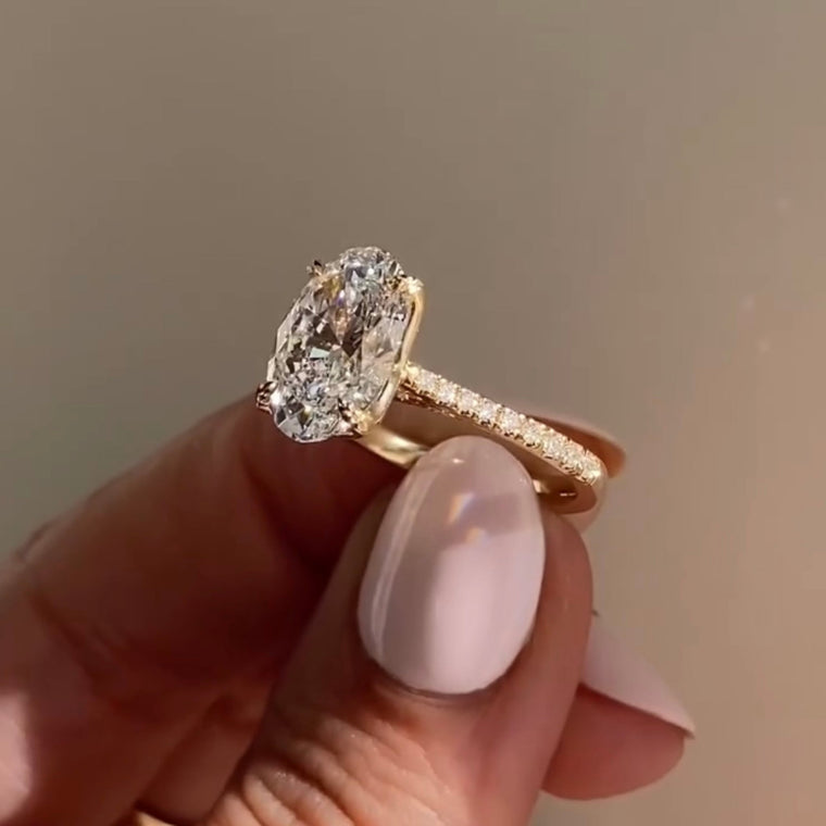 Oval Cut Halo Engagement Ring - view 2